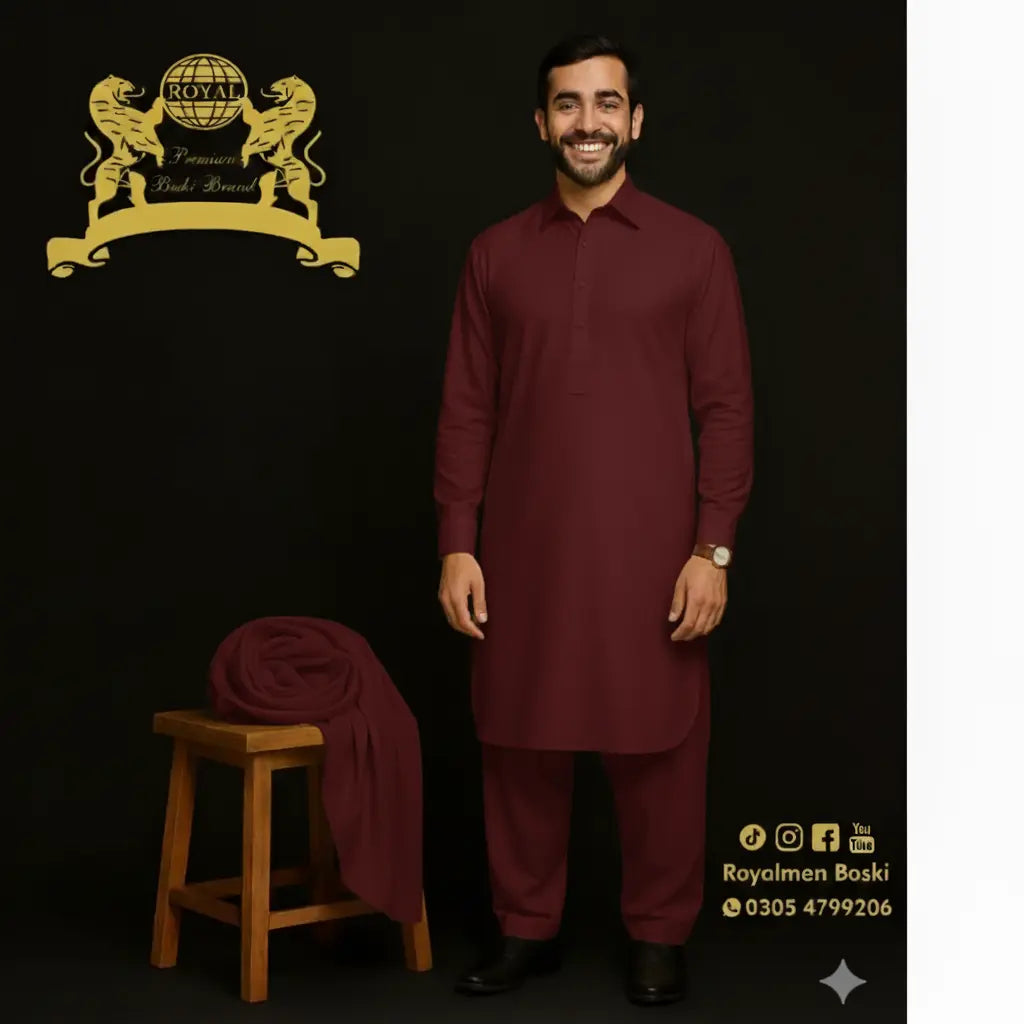Royal Men Color –  Garnet Maroon – Premium Wash & Wear -787