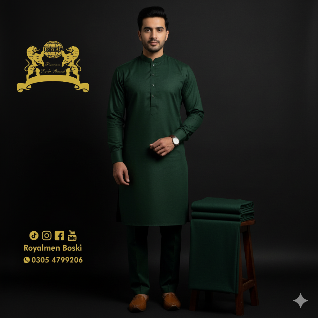 Royal Men Color – Dark Green – Premium Wash & Wear -788
